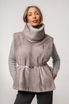 Futrzany golf z naturalnej norki kolor ICE