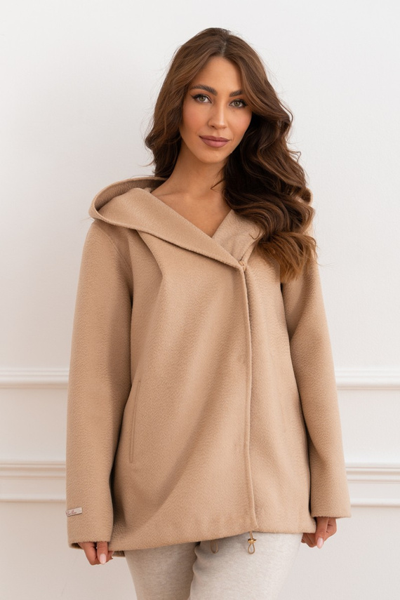 Kamelowa kurtka z włoskiego kaszmiru Loro Piana