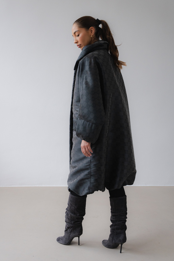 Grafitowa włoska kurtka żakardowa marki Flo&Clo 