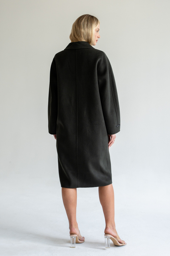 Kaszmirowy płaszcz z jedwabiem w kolorze taupe oliwkowym