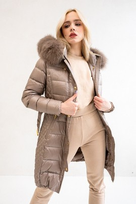 Beżowa kurtka puchowa Beam Belt