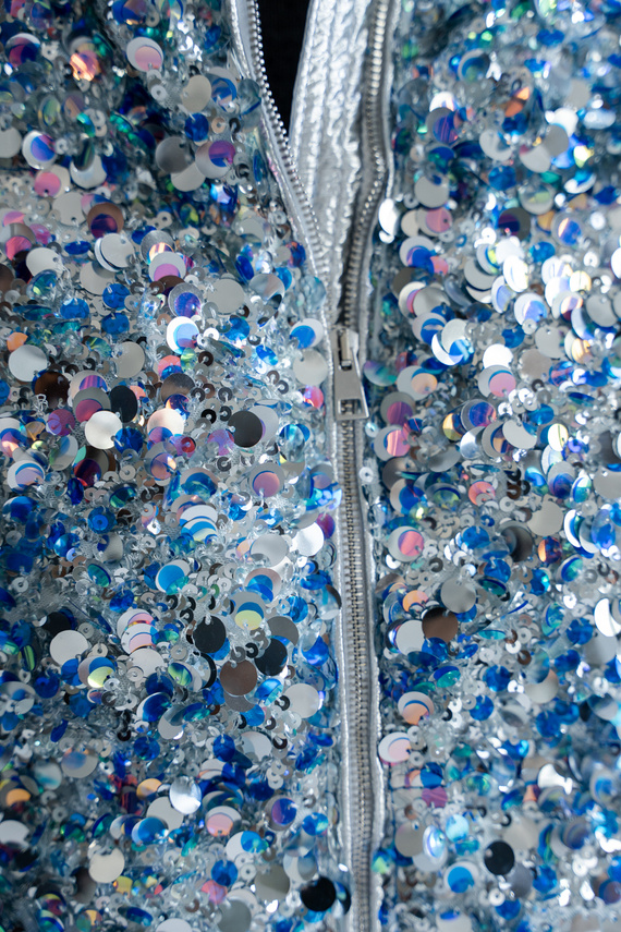 Ekskluzywna włoska kurtka puchowa z cekinami marki Flo&Clo