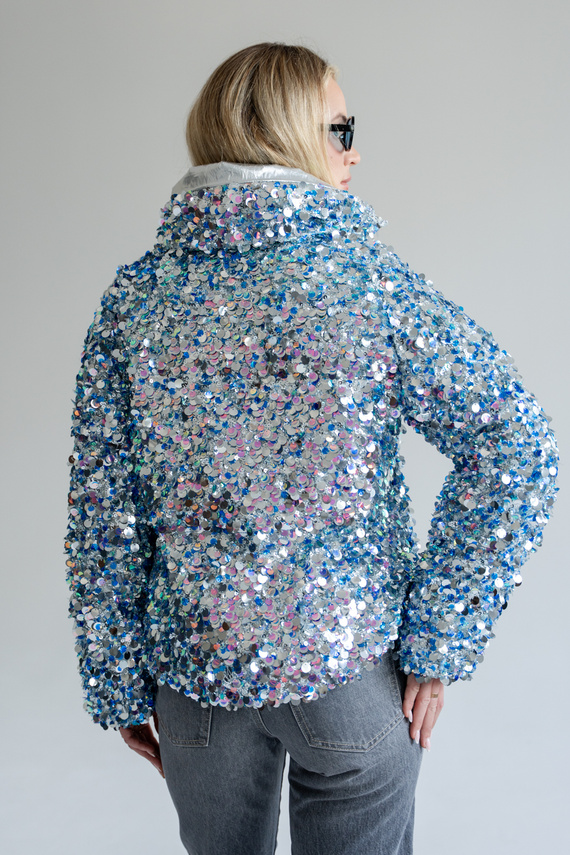 Ekskluzywna włoska kurtka puchowa z cekinami marki Flo&Clo