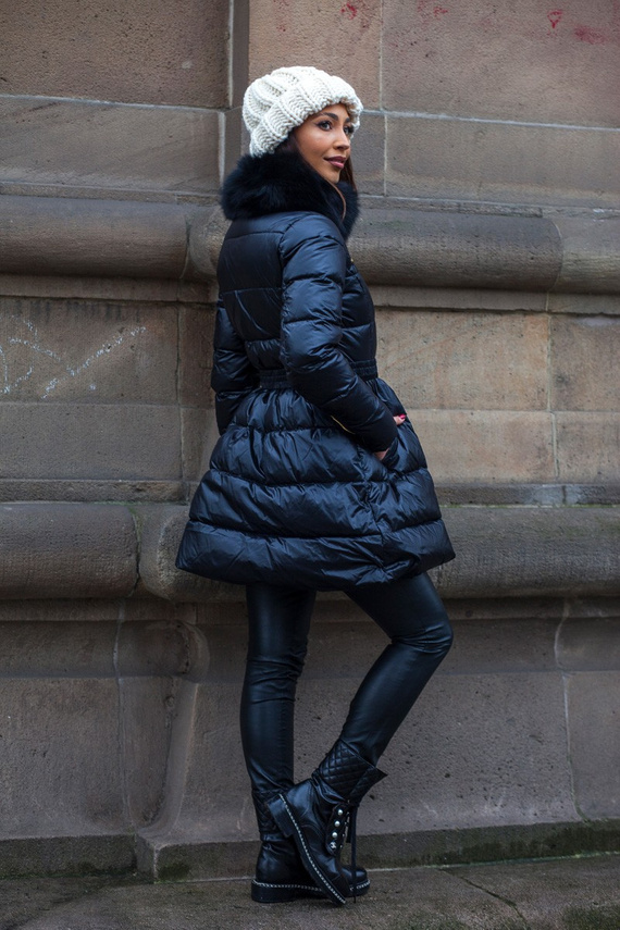 Czarny płaszczyk puchowy Anastasia