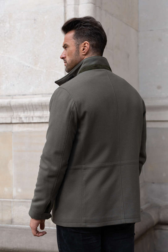 Wełniana kurtka męska w kolorze khaki