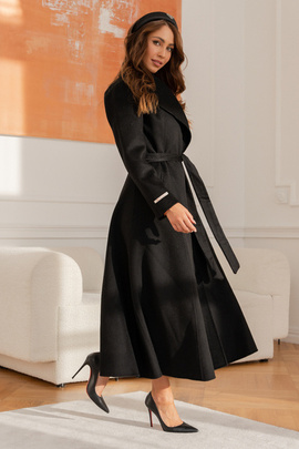 Czarny kaszmirowy płaszcz Loro Piana