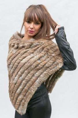 Futrzane ponczo z krolika