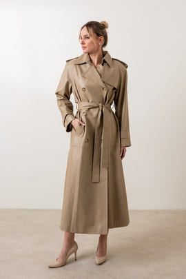 Beżowy płaszcz Austin z naturalnej skóry