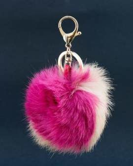 Brelok z naturalnego futra królika