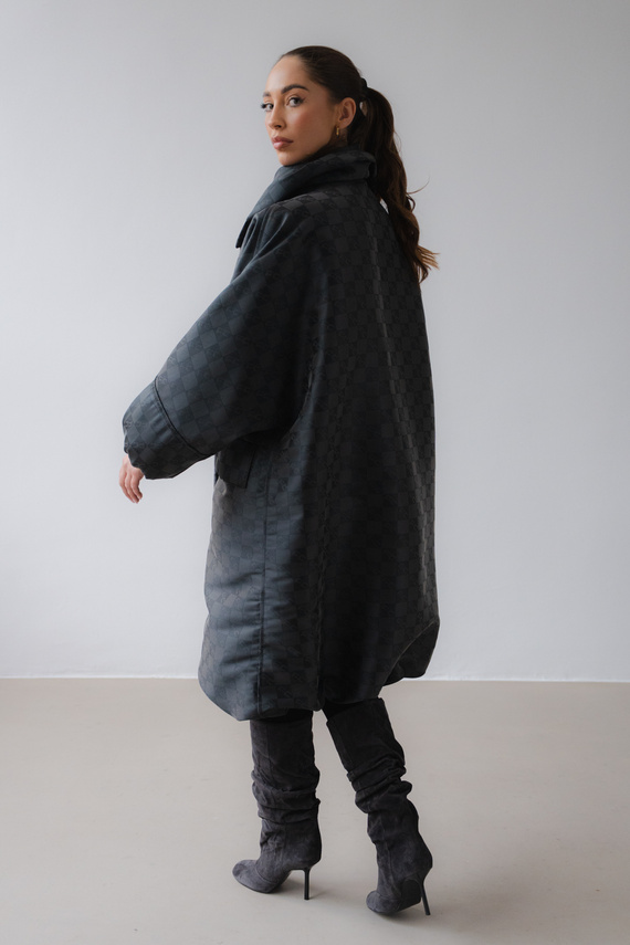 Grafitowa włoska kurtka żakardowa marki Flo&Clo 