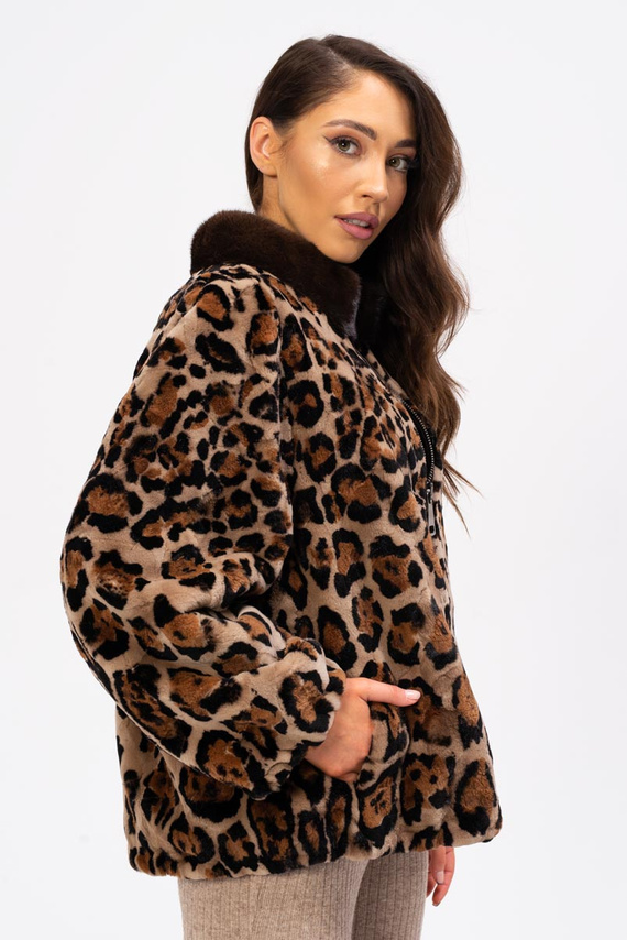 Futro z norki w panterkę