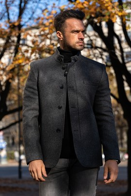 Wełniana kurtka męska w kolorze szarości