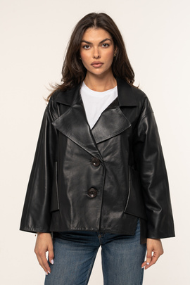 Czarna kurtka skórzana Jolie