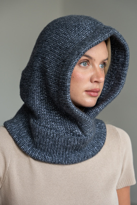 Szara kominiarka Balaclava z wełny merino