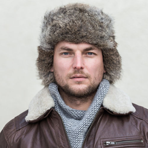 Męska czapka futrzana z naturalnego futra królika- papacha